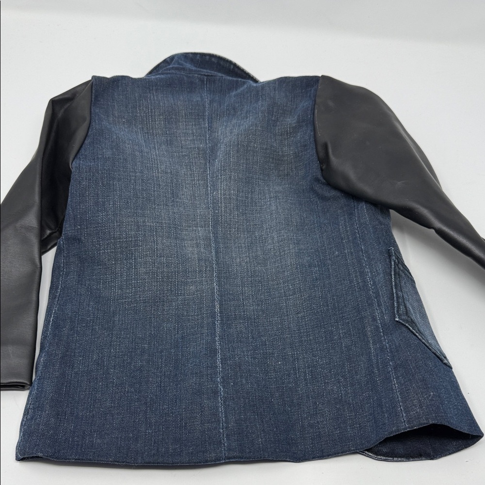 Aven Kid’s Denim and Leather Sport Jacket - Black and Blue Sunday Best Size 2T - Picture 6 of 8